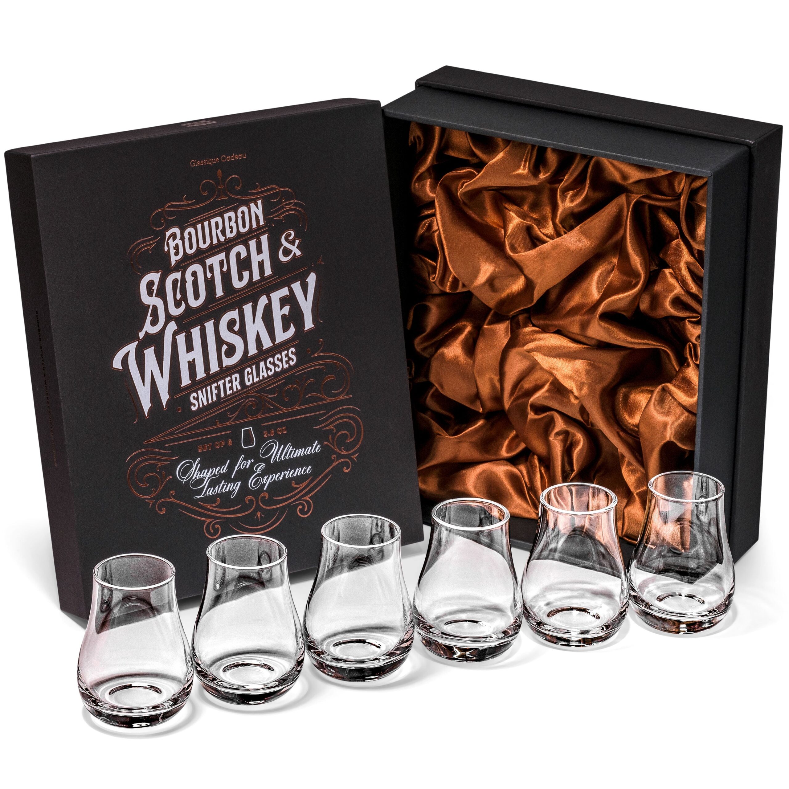 matrie Stemless Whiskey & Bourbon Tasting Glasses – Set of 4 Elegant Snifters