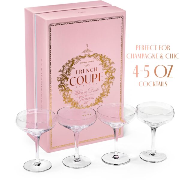 matrie Elegant Coupe Glasses – Set of 4 Classic Champagne & Cocktail Glasses (6 oz) - Image 7