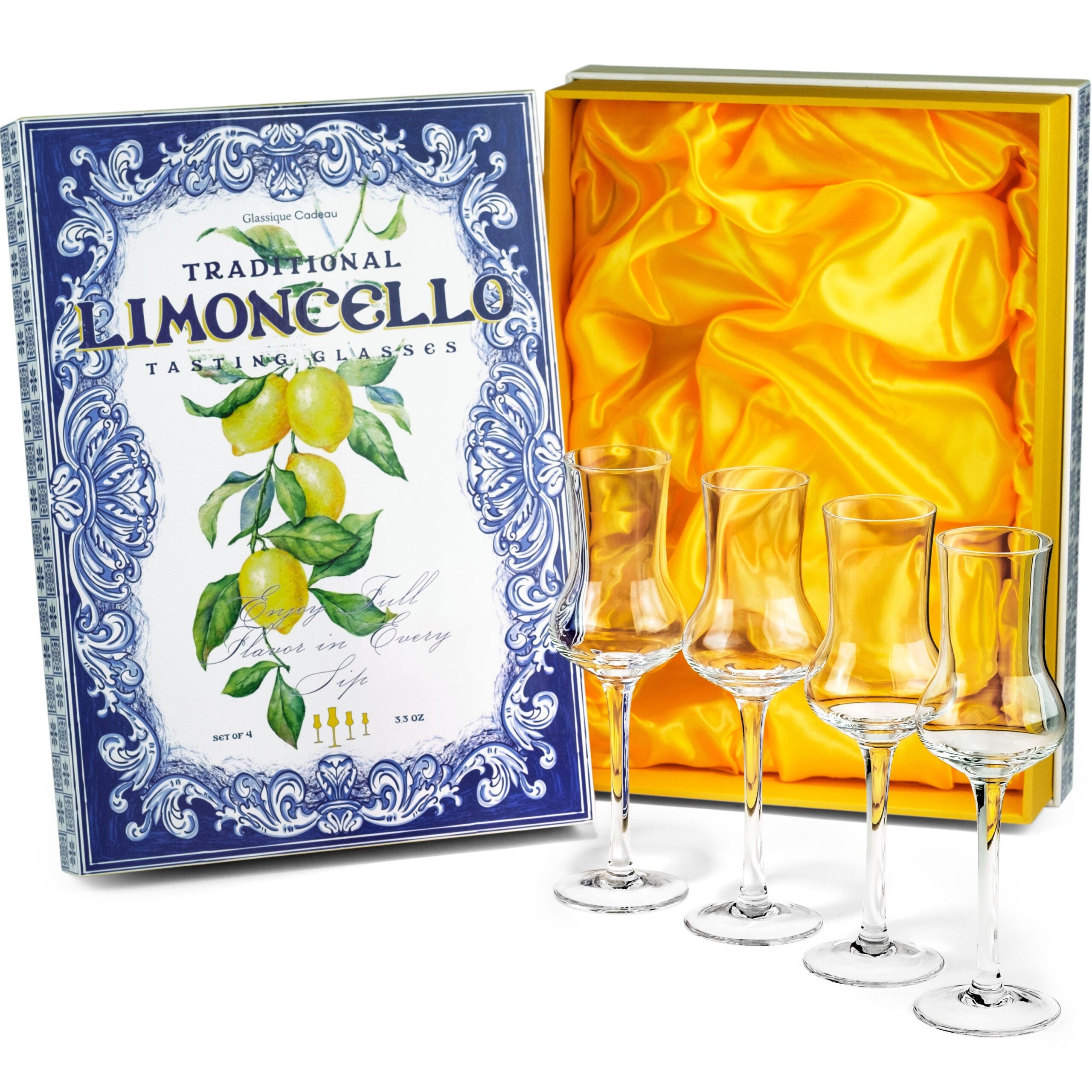 matrie Limoncello Shot Glasses – Set of 4 Elegant Mini Liqueur Glasses