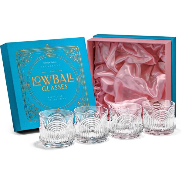 matrie Retro Lowball Glasses – Set of 4 Vintage-Inspired 9 oz Tumblers - Image 4