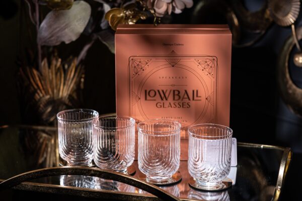 matrie Gatsby Lowball Glasses – Set of 4 Vintage-Inspired 13 oz Tumblers - Image 7