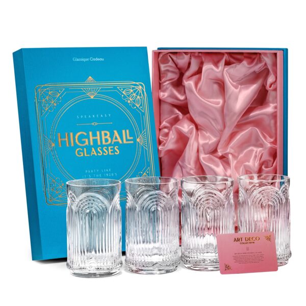 matrie Retro Highball Glasses – Set of 4 Vintage-Inspired 14 oz Tumblers - Image 3