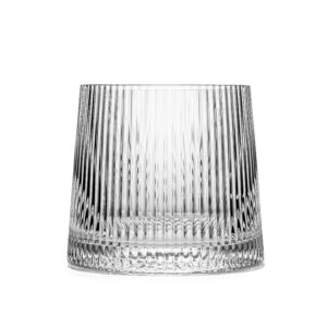 matrie Retro Lowball Glasses – Set of 4 Art Deco Cocktail Tumblers (9 oz)